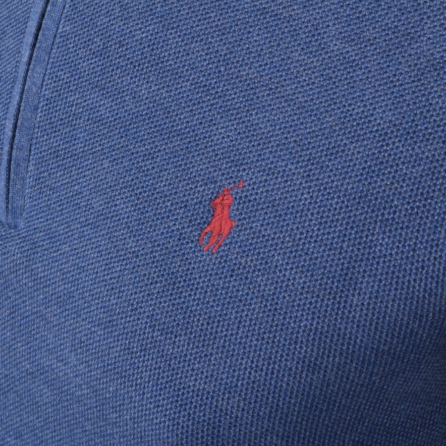 Alternative Image for ProductRalph Lauren Half Zip Waffle Knit Jumper Navy3